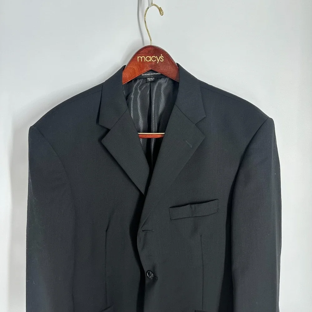 Giorgio Cosani RM3 Hand‎ Tailored Luxury Fine Wool Blazer Dark Black Size 42